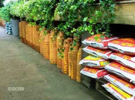 terra cotta plant pots and soil